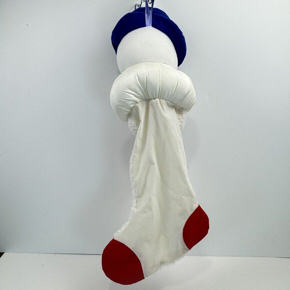 Vintage Snowman Christmas Stocking Parachute Fabric Sherpa Hat Candy Cane 24" - Picture 14 of 16